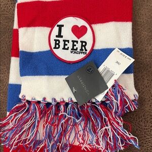 VonZipper Striped Scarf with Fringe 80” NEVER USED w/tags